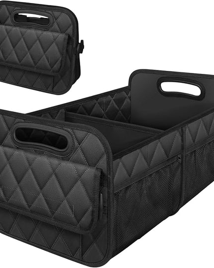 Deosk Car Trunk Organizer for SUV, Car Organizers and Storage with 6 Pocket, Car Accessories for Women/Men 50LWaterproof Polyester Trunk Organizer, Black