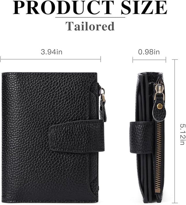 FALAN MULE Small Wallet for Women Leather Bifold Compact RFID Blocking Small Womens Wallet Purse | Compact Size, RFID Blocking, Includes Coin Pouch, Card Holders, 14 Slots