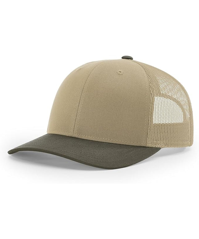 Richardson 112 Trucker Hat - Premium Adjustable Snapback Hat - Structured Six Panel Richardson Blank Caps