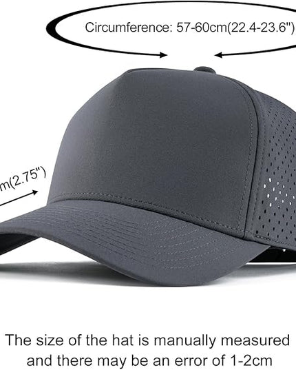 BOTVELA Men Adjustable Snapback Baseball Cap Vented Performance Laser Cut Mesh Hat
