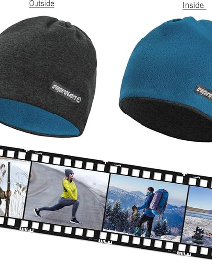 EMPIRELION Softshell Winter Fleece Lined Beanie Hats, 9" Running Skull Cap Thermal Tactical Watch Cap Men Women