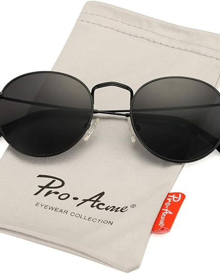 Pro Acme Small Round Metal Polarized Sunglasses for Women Retro Designer Style