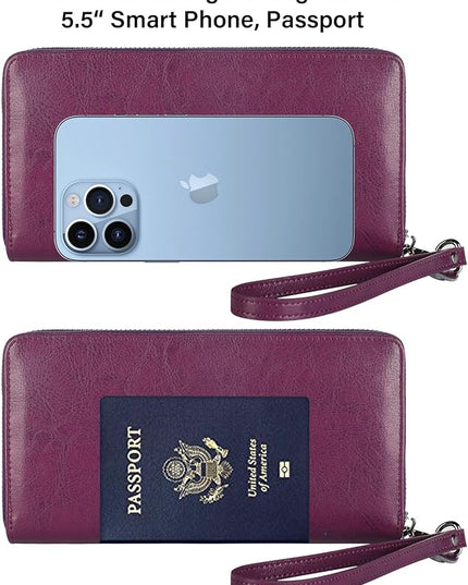 Lavemi Small Compact Women Wallet RFID Blocking Genuine Leather Bifold Purse with ID Windows