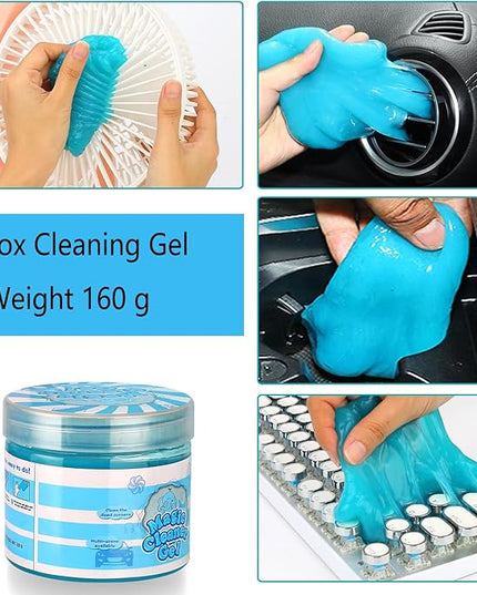 Luscinum Car Interior Duster Detailing Cleaning Gel Brushes Kit, Soft Dust Detail Crevice Brush Slime Putty Cleaner Accessories Tools for Dashboard,Air Vent,Panel,Leather