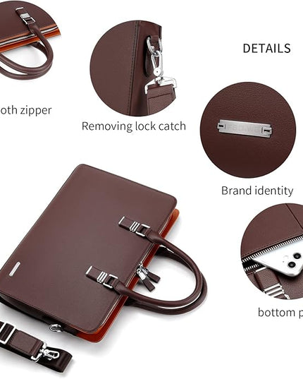 FSD.WG]Business Bag Leather Briefcase Shoulder Laptop Business Bag for Men