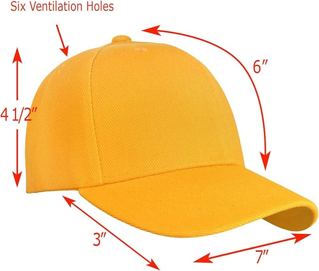 Falari Wholesale Bulk Lot 12-Pack Baseball Cap Adjustable Size Plain Blank Solid Color