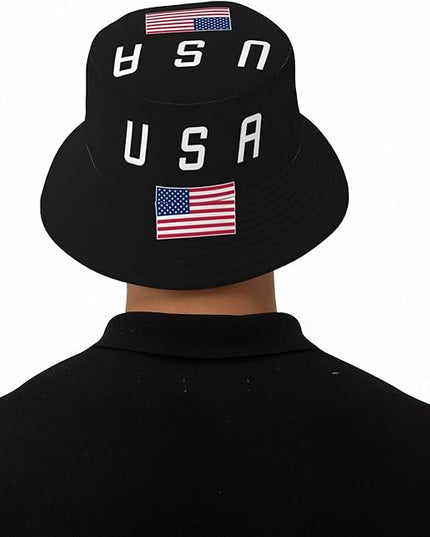 Funny Flag Bucket Hat for Men Women, Fisherman Hats Packable Fashion Sun Cap for Travel Outdoor Beach Boys Girls