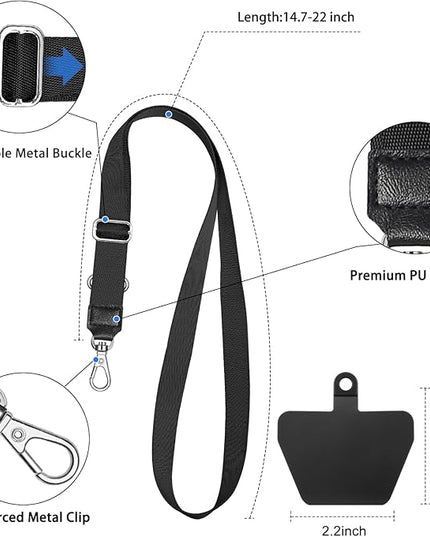 SHANSHUI Phone Lanyard, Cell Phone Tether Pads Compatible with iPhone & All Smartphones in Full Cover Cases