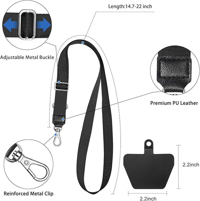 SHANSHUI Phone Lanyard, Cell Phone Tether Pads Compatible with iPhone & All Smartphones in Full Cover Cases