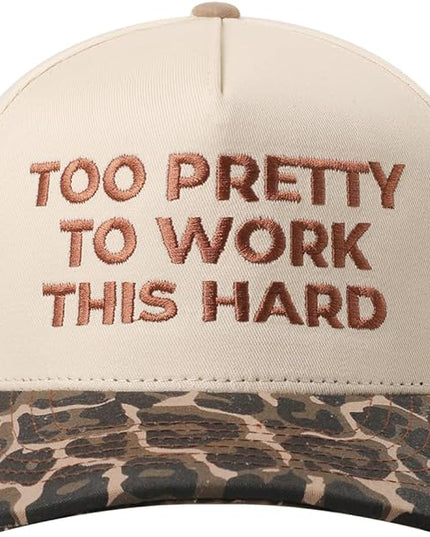 MIRMARU Two-Tone Vintage Canvas Trucker Hats for Men & Women, Adjustable Size Baseball Caps with Trendy Embroidered Design
