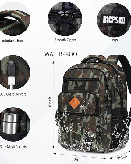 Classic Backpack for Men Women, School Backpack for Girls Boy Teens,15.6 Inch Laptop Bookbag with USB Charger for College High School Work Business Computer Book Bag,mochilas para hombres