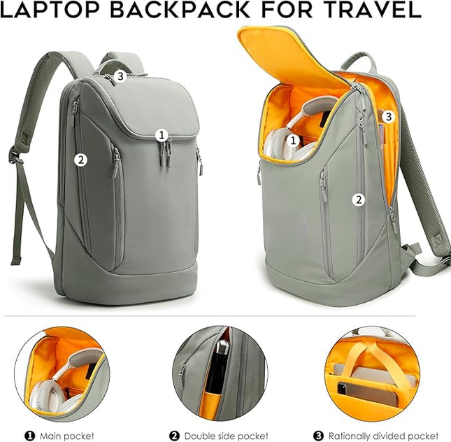 BANGE Commute backpack can hold 15.6 inch laptop,Flight approved carry on backpack for men and woman