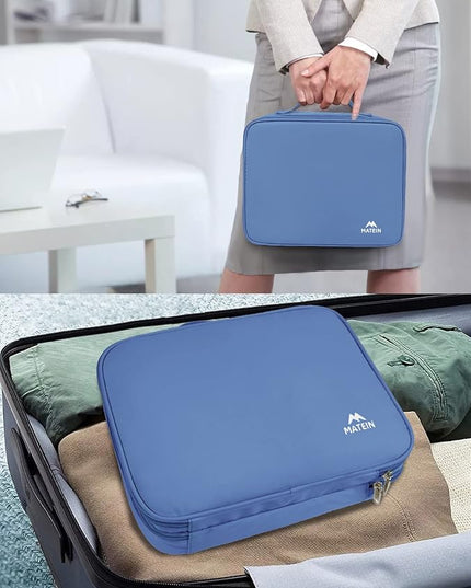 MATEIN Cable Organizer Bag, Large Travel Tech Organizer Water Resistant Electronic Accessories Case with Handle for Tablet, Cables, USB, Hard Drive, Double Layers Travel Gift for Men and Women, Blue