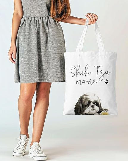 Dog Mama Canvas Tote Bag for Women, Dogs Lover Gift for Dog Mom, Birthday Christmas Cute Rottweiler Gifts For Women.