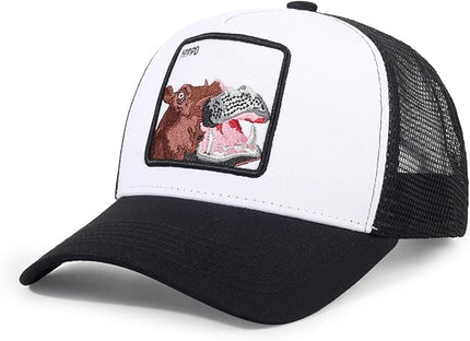 Classic Unisex Various Animal Series Embroidery Farm Adjustable Mesh Snapback Trucker Hat