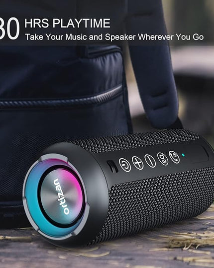Ortizan Portable Bluetooth Speaker: IPX7 Waterproof, Wireless, Big Sound, Deep Bass, Dual Pairing, 30H Playtime, Valentines Day Gifts for Him, Birthday Gifts for Men Women, Adult White Elephant Gifts