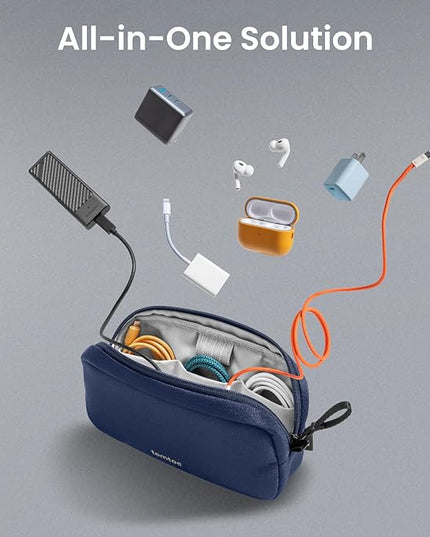tomtoc Electronics Organizer Travel Case, Water Resistant Travel Bag Cable Organizer for Essentials, Tech Pouch Accessories Carry Storage for Cord, Phone, Cables, Airpods, USB Flash Drive, Daily Items