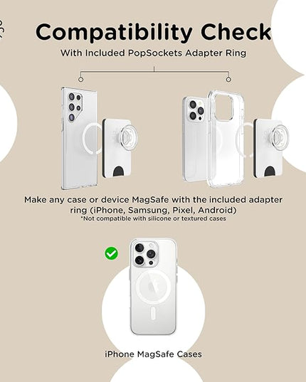 PopSockets Minimalist Slim Phone Wallet, Phone Card Holder, Wireless Charging Compatible, Wallet Without Grip Compatible with MagSafe - Black