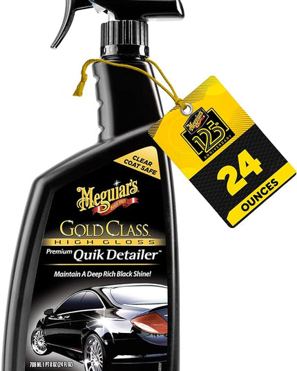 Meguiar's Gold Class High Gloss Premium Quik Detailer, High Lubricity Automotive Quick Detailer Spray that Preserves Wax and Leaves a Deep Dark Shine, 24 Oz Spray Bottle