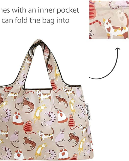 allydrew Large Foldable Tote Nylon Reusable Grocery Bags