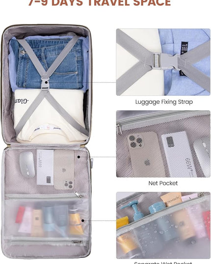 LOVEVOOK 50L Travel Backpack for Women & Men, Airline Approved Carry On Luggage with 3 Packing Cubes, TSA Overnight Bags, Waterproof Personal Item Bag, Weekender Essentials Backpacks fits 17" Laptop