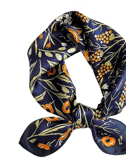 ANDANTINO 100% Real Mulberry Silk Scarf -21'' x 21''- Lightweight Neckerchief –Women Men Small Square Digital Printed Scarves