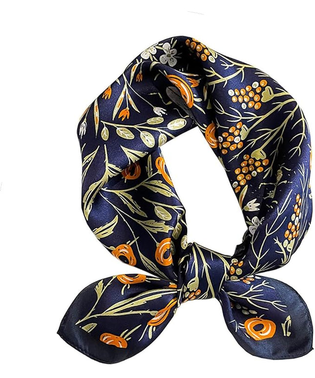 ANDANTINO 100% Real Mulberry Silk Scarf -21'' x 21''- Lightweight Neckerchief –Women Men Small Square Digital Printed Scarves