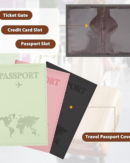 3 Pcs Passport Holder Passports Wallet Cover for Travel Passport Cover Passports Protector Essentials for Women and Men Travel Must Haves Accessories