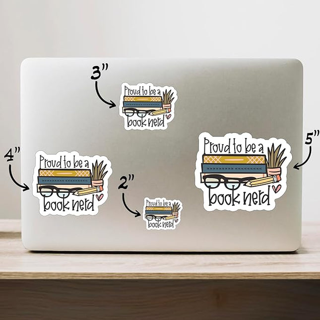 (1PC) Proud to be a Book Nerd Sticker for Phone Tablet Laptop Car Truck Window | 5" Sticker