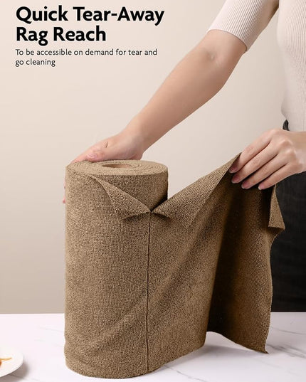 Fantasticlean Microfiber Cleaning Cloth Roll -40 Pack, Tear Away Microfiber Towels, 12" x 12", Reusable, Washable, Scratch Free, Ultra Absorbent for All-Around Cleaning Supplies (TAN)