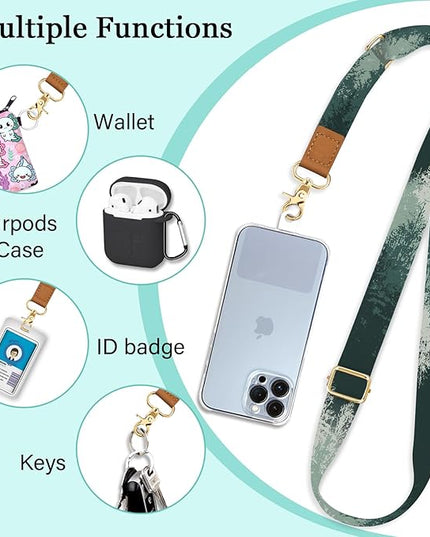 Phone Lanyard Crossbody Wrist Strap, Forest Tree Cell Phone Lanyards for Around the Neck Wristlet Shoulder, Adjustable Strap for Car Keys Keychain Wallet ID Badge