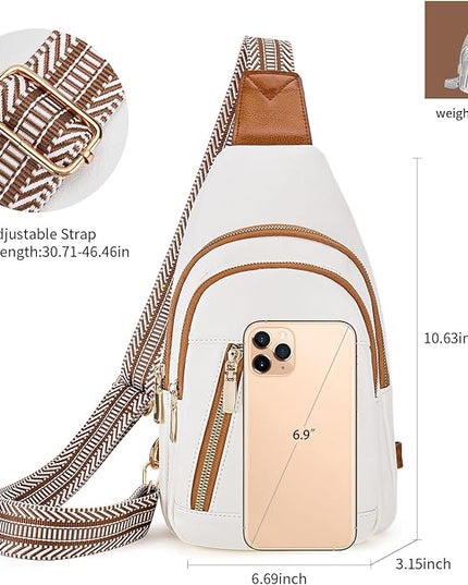 FALAN MULE Crossbody Bags for Women Trendy Leather Sling Chest Bag Fanny Packs for Women