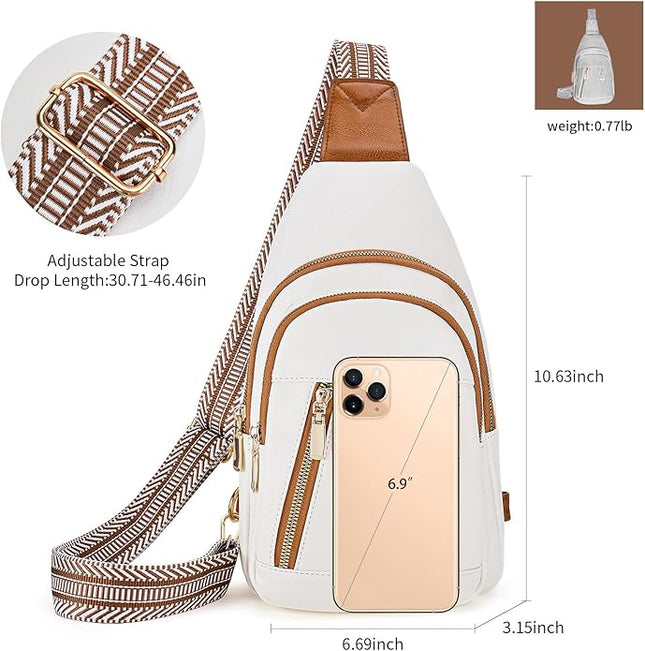 FALAN MULE Crossbody Bags for Women Trendy Leather Sling Chest Bag Fanny Packs for Women