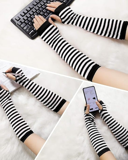 Bienvenu Punk Gothic Rock Long Arm Warmer Fingerless Gloves