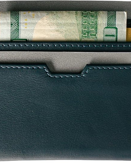 Vaultskin MOORGATE Slim Card Holder - Minimalist Leather Wallet, RFID Blocking Sleeve, Fits Front Pocket, for Men and Women