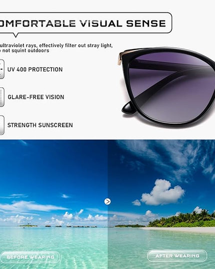 Trendy Cat Eye Sunglasses for Women Fashion Cateye UV400 Protection Glasses CL22017