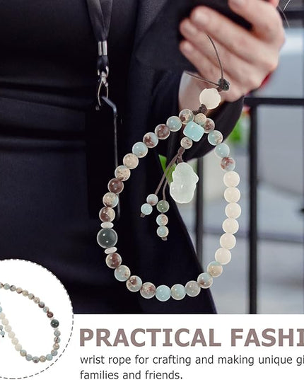 Chinese Style Agalmatolite Phone Lanyard Green Wrist Strap Short Cellphone Chain Bodhi Hanging Rope Lightweight Anti-lost Charm for Keys and Accessories