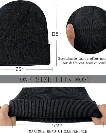 ZOORON 1&2 Pack Beanie for Men Women Slouchy Beanie Hats Winter Knit Caps Soft Ski Hat Unisex