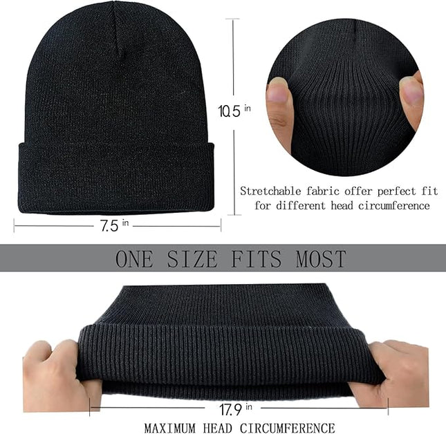 ZOORON 1&2 Pack Beanie for Men Women Slouchy Beanie Hats Winter Knit Caps Soft Ski Hat Unisex