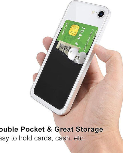 Senose Phone Wallet Stick on, 10 Pack Card Holder Back ofPhone Pocket Credit ID Sleeve, Strong Adhesive Sticker CellPhone Wallet Compatible for iPhone, Android & Most Smartphones