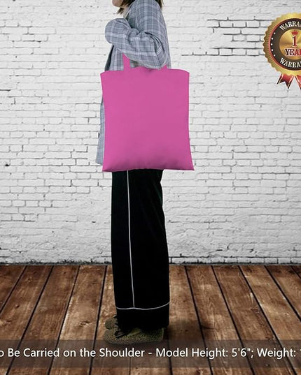 TOPDesign 12-Pack Economical 16"x15" Pink Cotton Tote Bag, Lightweight Medium Reusable Grocery Shopping Cloth Bags, Suitable for DIY, Advertising, Promotion, Gift, Activity