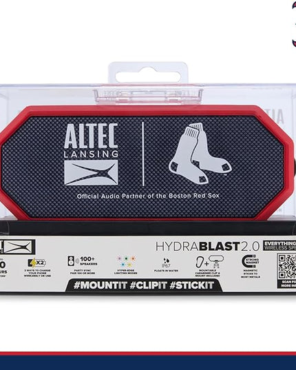 Altec Lansing - Portable Bluetooth Speaker HYDRABLAST 2.0, Waterproof IP67, 20W Output Power, Magnetic Bluetooth Speaker (Boston Red Sox)