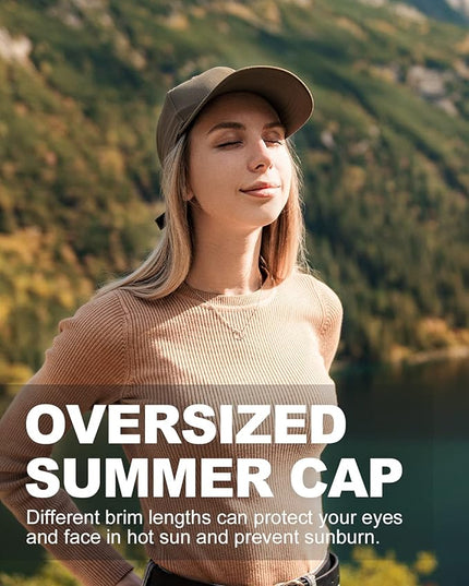 Zylioo XL XXL Oversize Baseball Cap, 100% Cotton Adjustable Dad Hat for Big Heads 23.5"-25.5", Soft Crown Large Size Cap