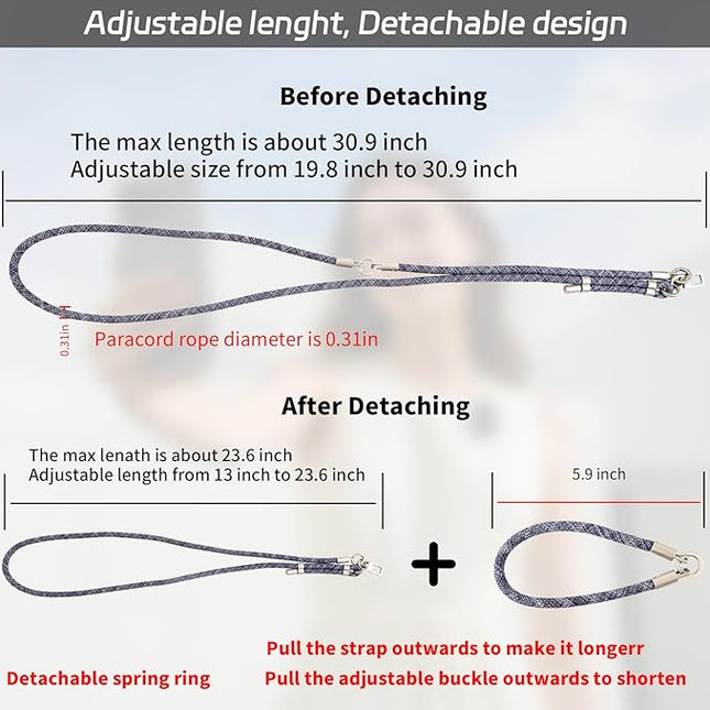 3-in-1 Adjustable Phone Lanyard Crossbody Cell Phone Neck Strap Universal Mobile Wrist Lanyard