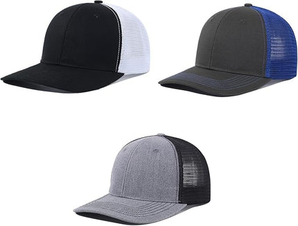 kozinu Unisex Trucker Hats Blank Mesh Snapback Hats Sport Plain Baseball Caps Adjustable Fitted Hat