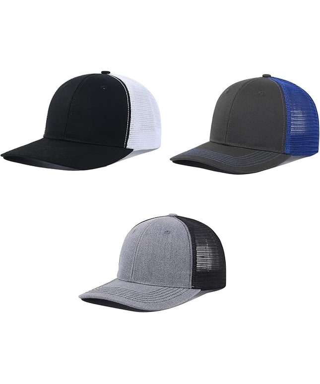 kozinu Unisex Trucker Hats Blank Mesh Snapback Hats Sport Plain Baseball Caps Adjustable Fitted Hat