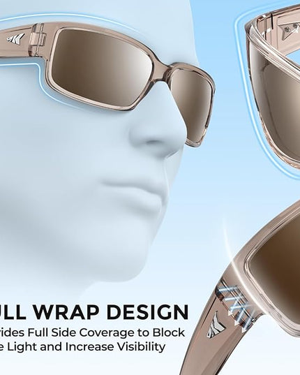 KastKing Skidaway Polarized Sport Sunglasses for Men and Women,Ideal for Driving Fishing Cycling and Running,UV Protection