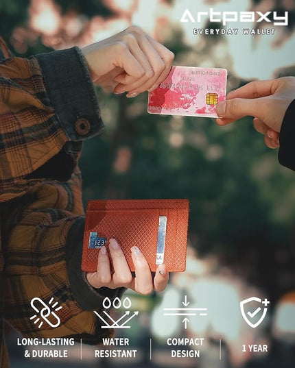 Artpaxy Slim Wallet for Men & Women, Minimalist Front Pocket Card Holder for Travel, RFID Blocking, Water Resistant Nylon Wallet for ID & Cash & Credit Card