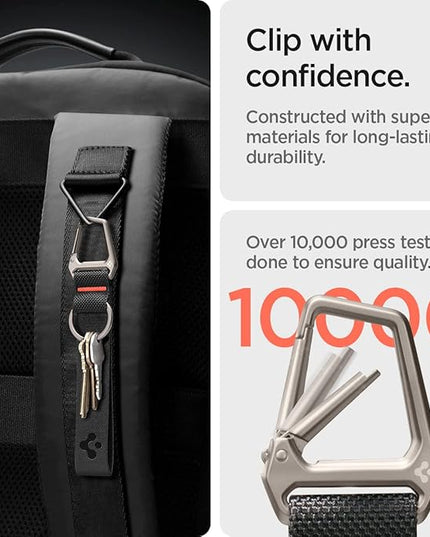 Spigen Universal Lanyard Wrist Strap with Keychain for iPhone, ID Badge Wallet Holder, AirPods, Cameras, Keychain & Everyday Carry, Durable Carabiner with Wrist Strap - Black