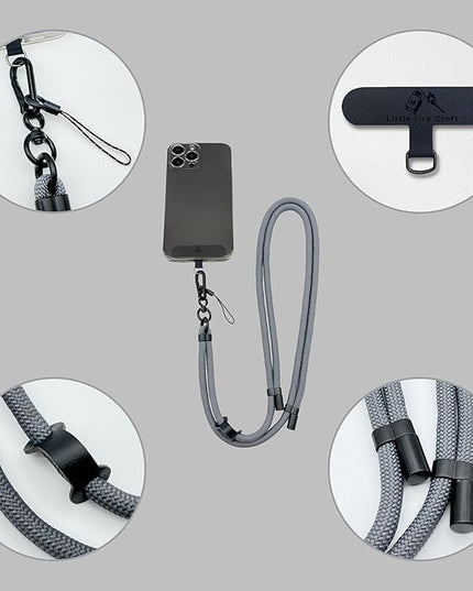 Adjustable Cell Phone Lanyard Crossbody Smartphone Strap Soft Rope Phone Lanyard for Around the Neck Holder (Grey)